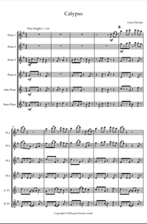 “Calypso” For Flute Choir (with hand claps)