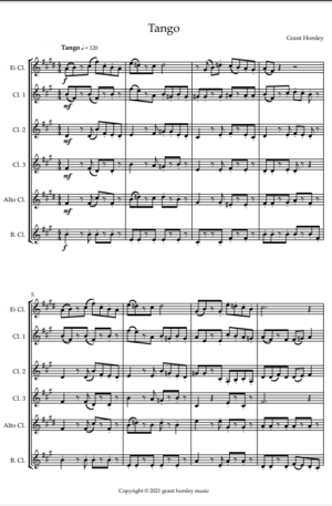 “Tango” for Clarinet Choir- Intermediate