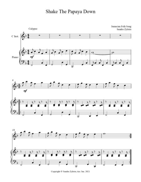 Shake The Papaya Down treble C instrument solo part cover page 00021