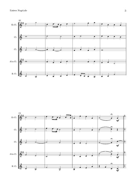 Clarinet Choir Smith Entree Nuptiale Full Score Page 3