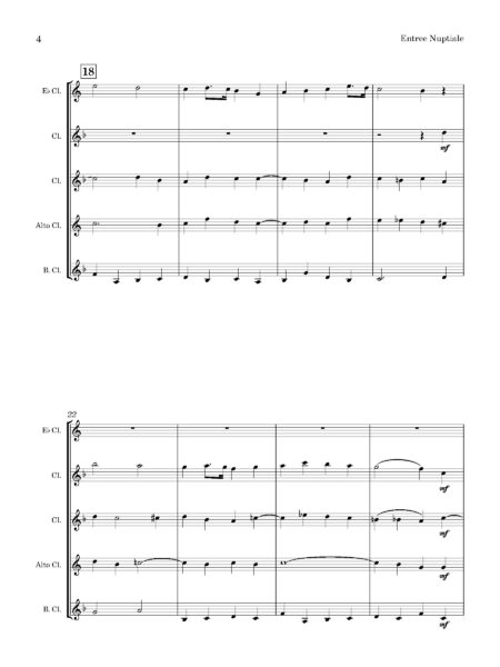 Clarinet Choir Smith Entree Nuptiale Full Score Page 4