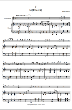 “Sightseeing” A jazz waltz for Alto Sax and Piano