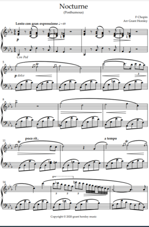 Nocturne (Posthumous) F Chopin- Piano Solo. Simplified version