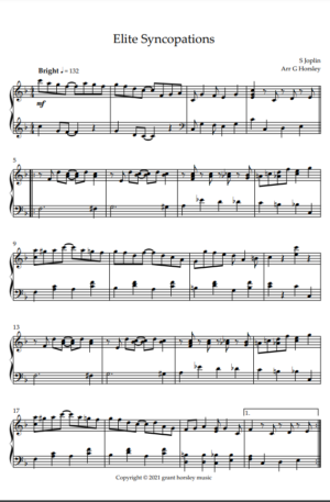 “Elite Syncopations” S. Joplin- Solo Piano Simplified version- intermediate
