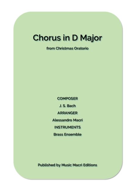 Chorus from Christmas Oratorio Completo Pagina 01