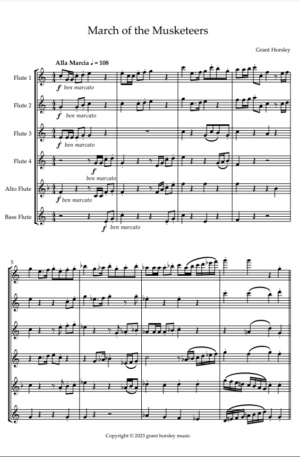 “March of the Musketeers” For Flute Choir