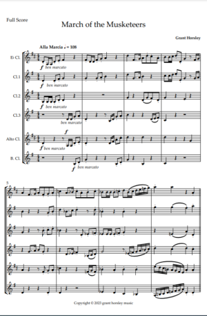 “March of the Musketeers” For Clarinet Choir