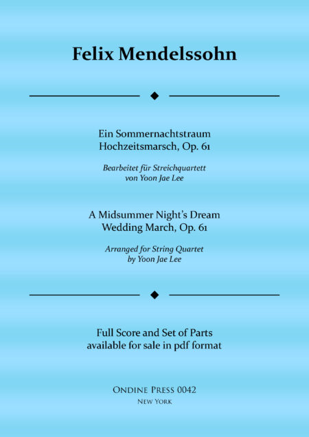 Mendelssohn Ein Sommernachtstraum Hochzeitsmarsch Op. 61 web cover scaled