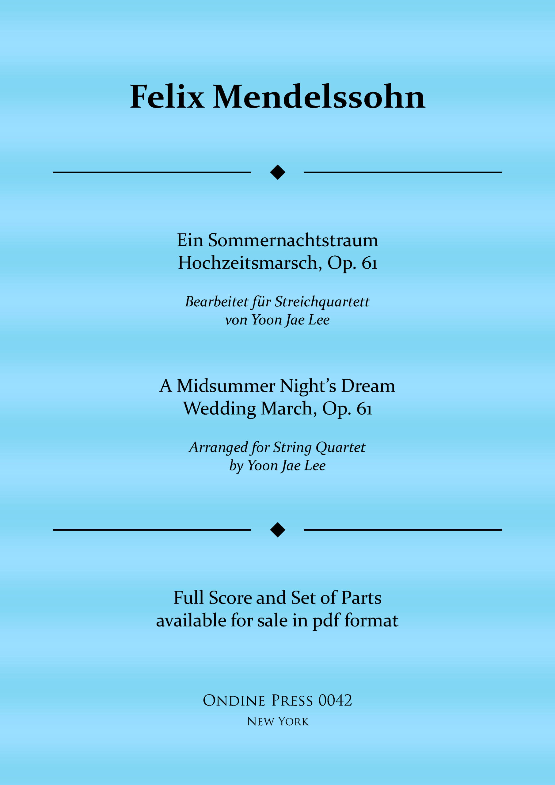 Mendelssohn Ein Sommernachtstraum Hochzeitsmarsch Op. 61 web cover scaled