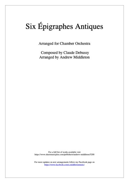 Six Eigraphes Antiques score and parts combined