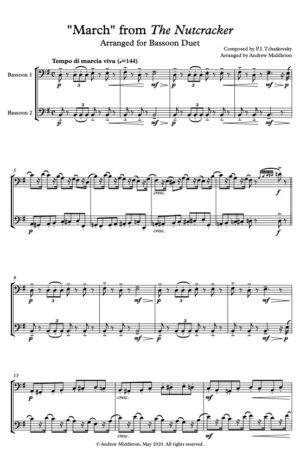 March from The Nutcracker arranged for Bassoon Duet
