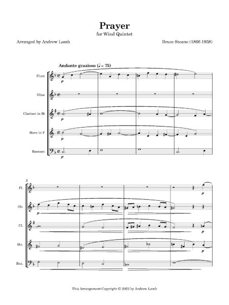 Wind Quintet Steane Prayer Score and parts Page 03