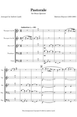 Pastorale (by Battison Haynes, arr. Brass Quintet)