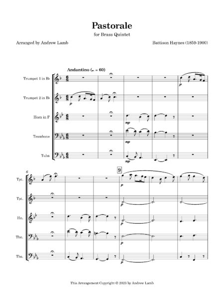 Pastorale Score and parts Page 02