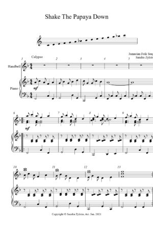 Shake The Papaya Down -2 octave handbells with piano accompaniment