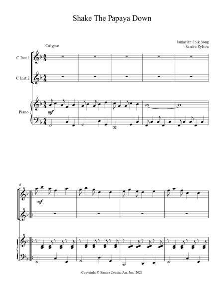 Shake The Papaya Down treble C instrument duet part cover page 00021