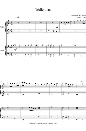 Wellerman (early intermediate) -1 piano, 4 hand duet