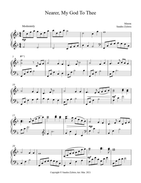 Nearer My God To Thee intermediate piano cover page 00021