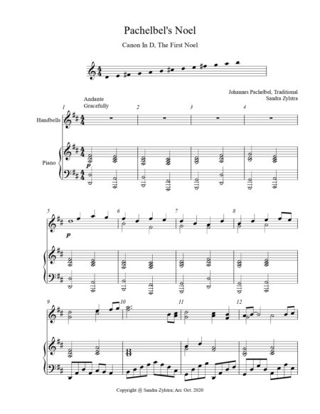 Pachelbels Noel 2 octave handbell piano part cover page 00021
