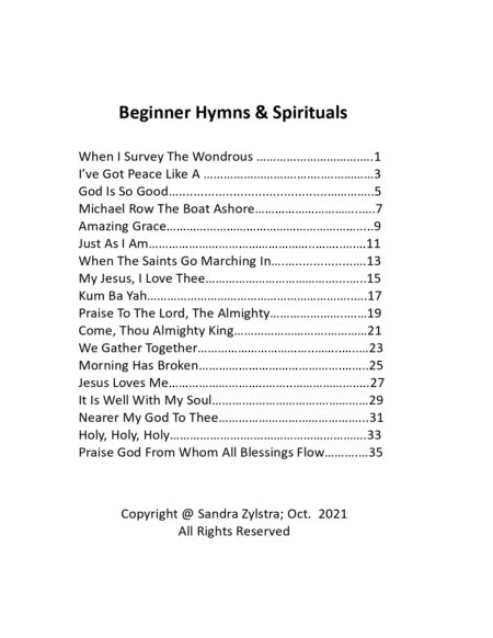 Beginner Hymns Spirituals beginner elementary duet cover page 00031