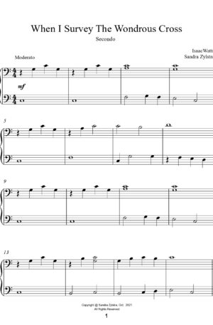 Beginner Hymns & Spirituals -piano solo with optional elementary duet