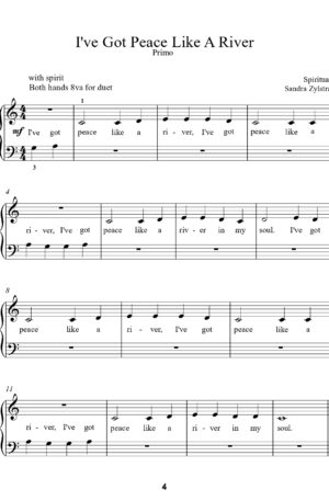 Beginner Hymns & Spirituals -piano solo with optional elementary duet