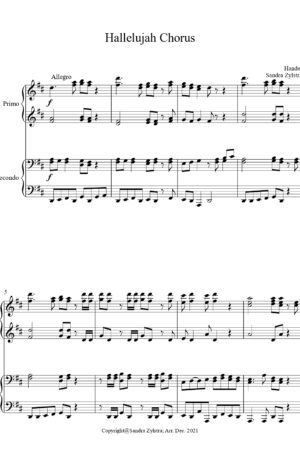 Hallelujah Chorus -1 piano, 4 hand piano duet
