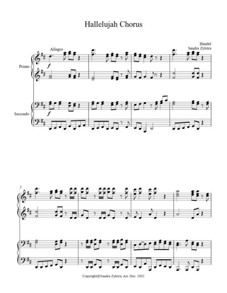 Hallelujah Chorus late intermediate piano duet cover page 00021