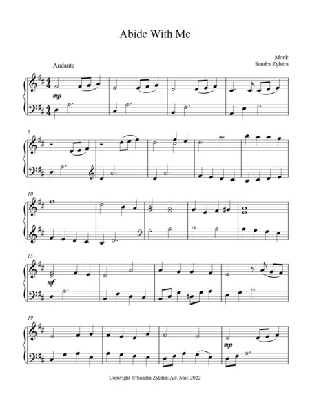 Abide With Me early intermediate piano solo page 00021