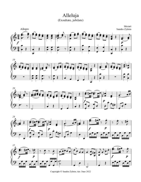 Allelujah Exulate Jubilate intermediate piano cover page 00021