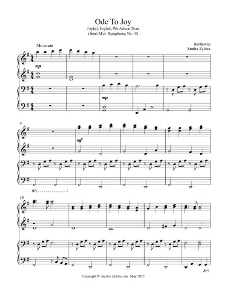 Ode To Joy intermediate piano duet cover page 00021