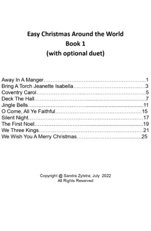 Easy Christmas Around The World -Book 1 -elementary piano with optional duet