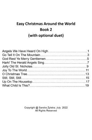 Easy Christmas Around The World -Book 2 -elementary piano with optional duet