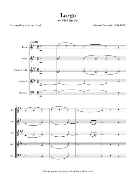 WQ Bunnett Largo Full Score Page 03