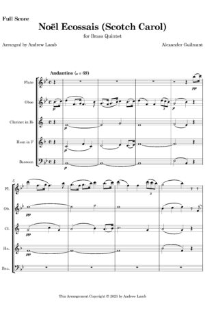 Noël Ecossais (Scotch Carol) [arr. Wind Quintet]