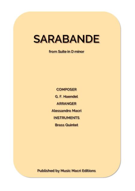Sarabande Haendel Completo Pagina 01