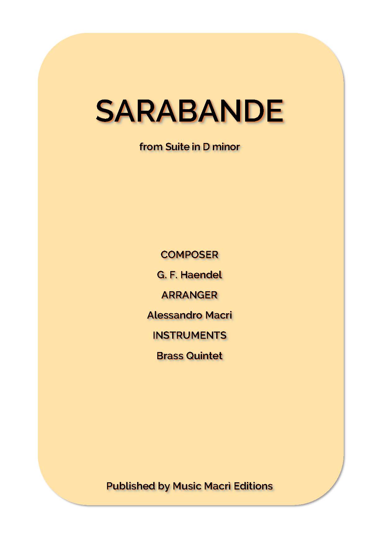 Sarabande Haendel Completo Pagina 01