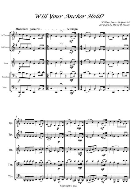 Will Your Anchor Hold Brass Quintet Score and parts page 002