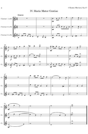 4 Hymni Mariani, Op.47 (for Clarinet Trio)