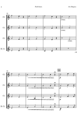 Ave Regina (for Clarinet Quartet)