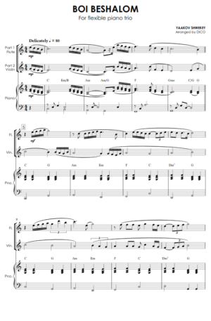 BOI BESHALOM – For flexible piano trio