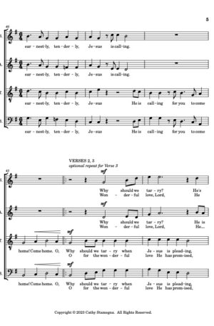 Softly and Tenderly Jesus is Calling (SATB, a cappella)