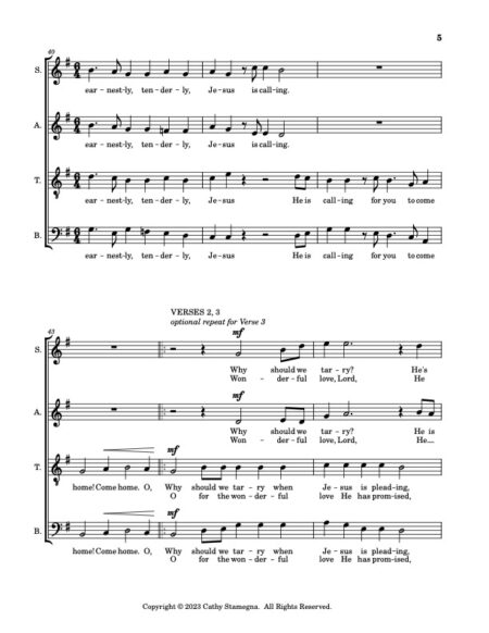 SATB Softly and Tenderly Jesus is Calling JPEG 5 1