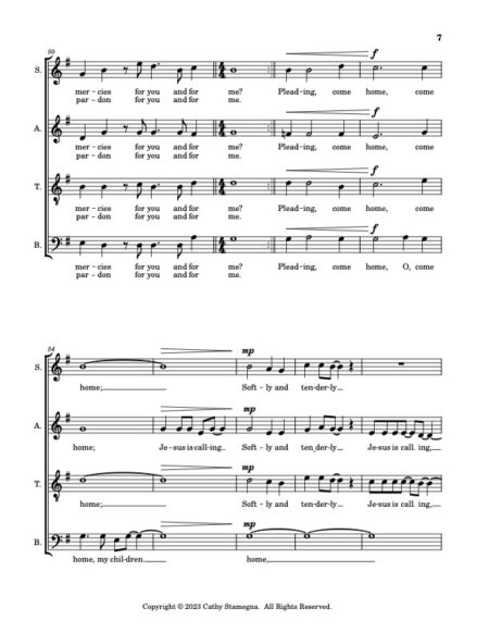 SATB Softly and Tenderly Jesus is Calling JPEG 7 1