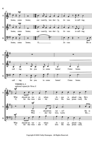 Softly and Tenderly Jesus is Calling (SAB, a cappella)