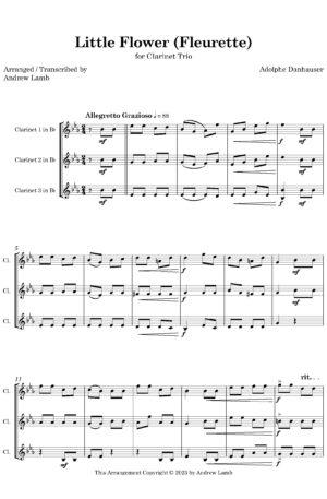 Little Flower [Fleurette] (for Clarinet Trio)