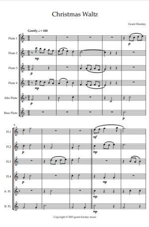 “Christmas Waltz” Original for Flute Choir. Early Intermediate.