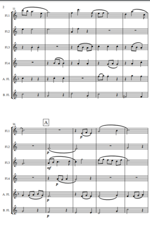 “Christmas Waltz” Original for Flute Choir. Early Intermediate.