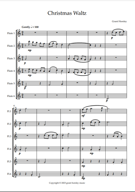 christmans waltz flute sextet 1