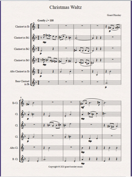 christmans waltz clarinet choir 1